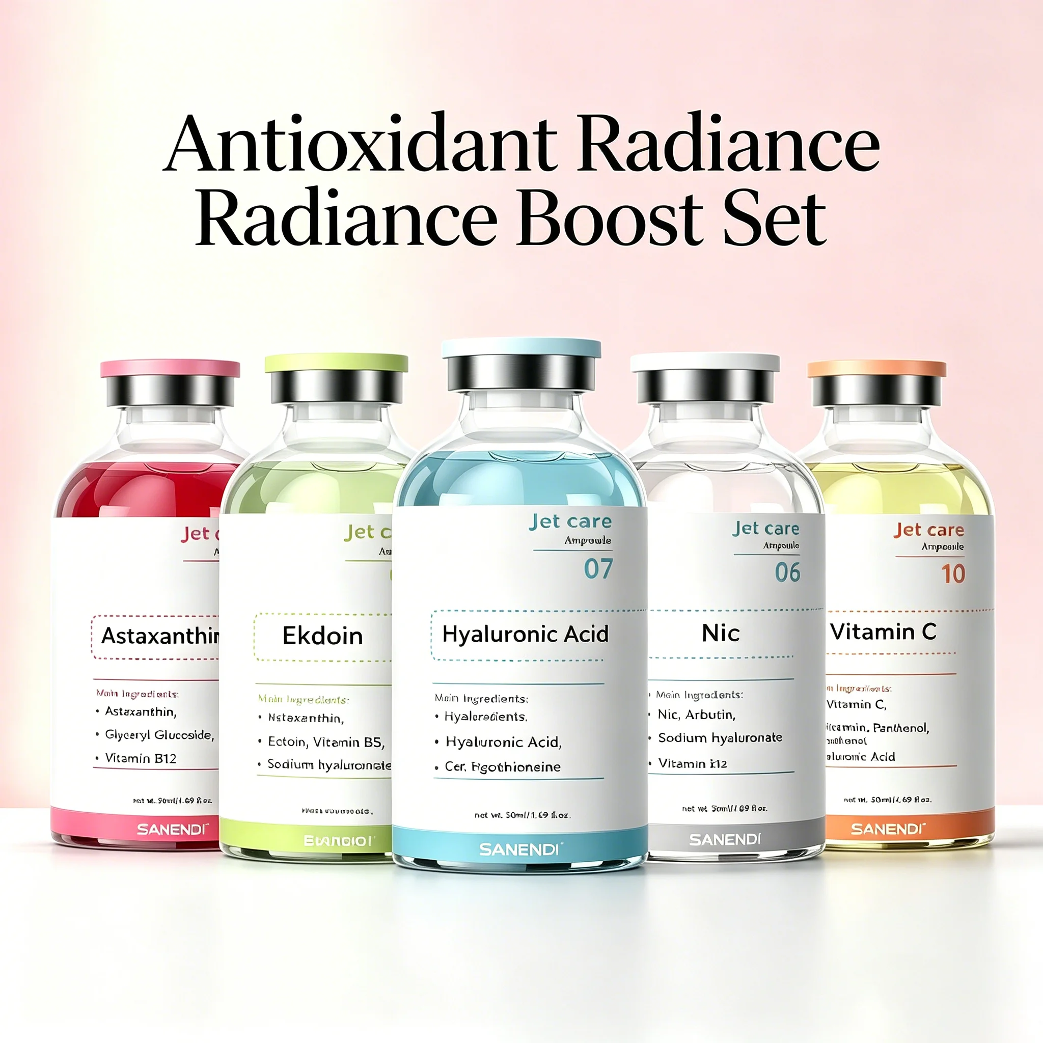 Wholesale Salmon DNA PDRN Face Serum AOxygen Spray Der.pen Kit Jet peeling Beauty Salon Korean Skin Care 5 10 Bottles Seti
