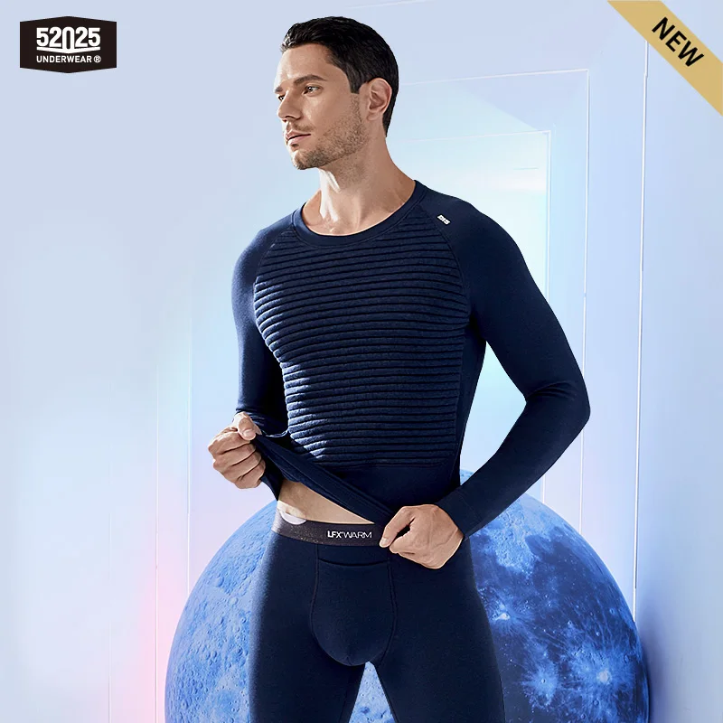 52025 Warm Cotton Thermal Underwear Men's Thermal Set Multilayer Warm Tubular Soft Cotton Winter Long Johns Winter Thermal Wear