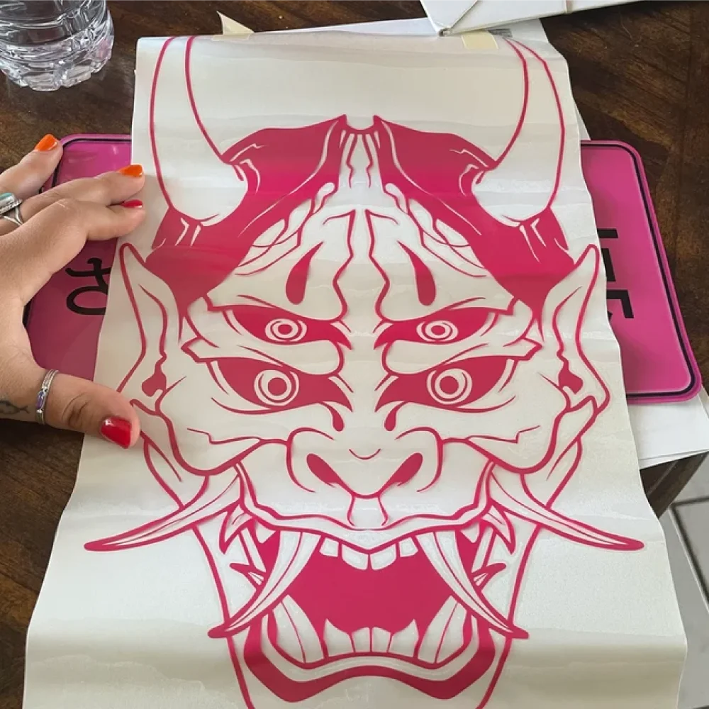 Hannya Mask Japanese Car Decal Sticker JDM Skull Vinyl Stickers for Auto Window Door Windshield Waterproof Decor Accessories