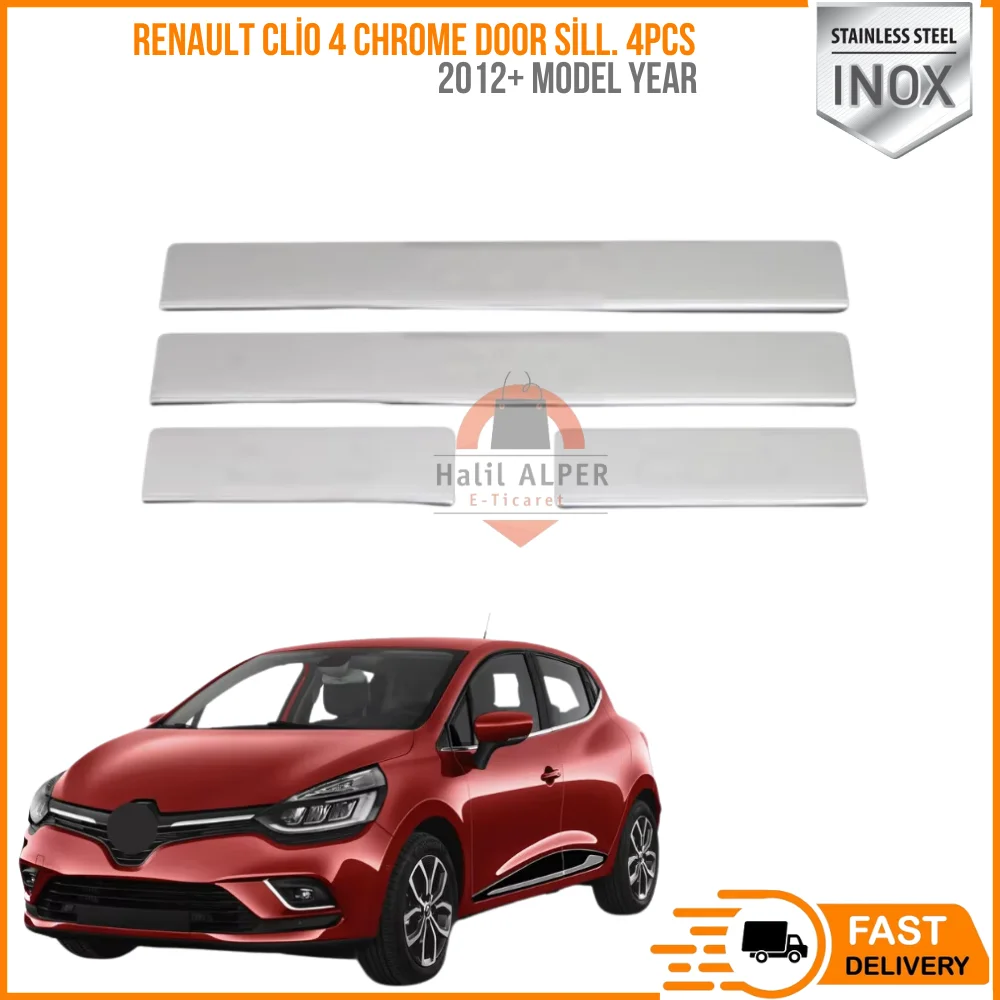 For Renault Clio 4 chrome door door sill. 4PCs 2012 and above stainless steel ISO9001/2008 quality modified design access