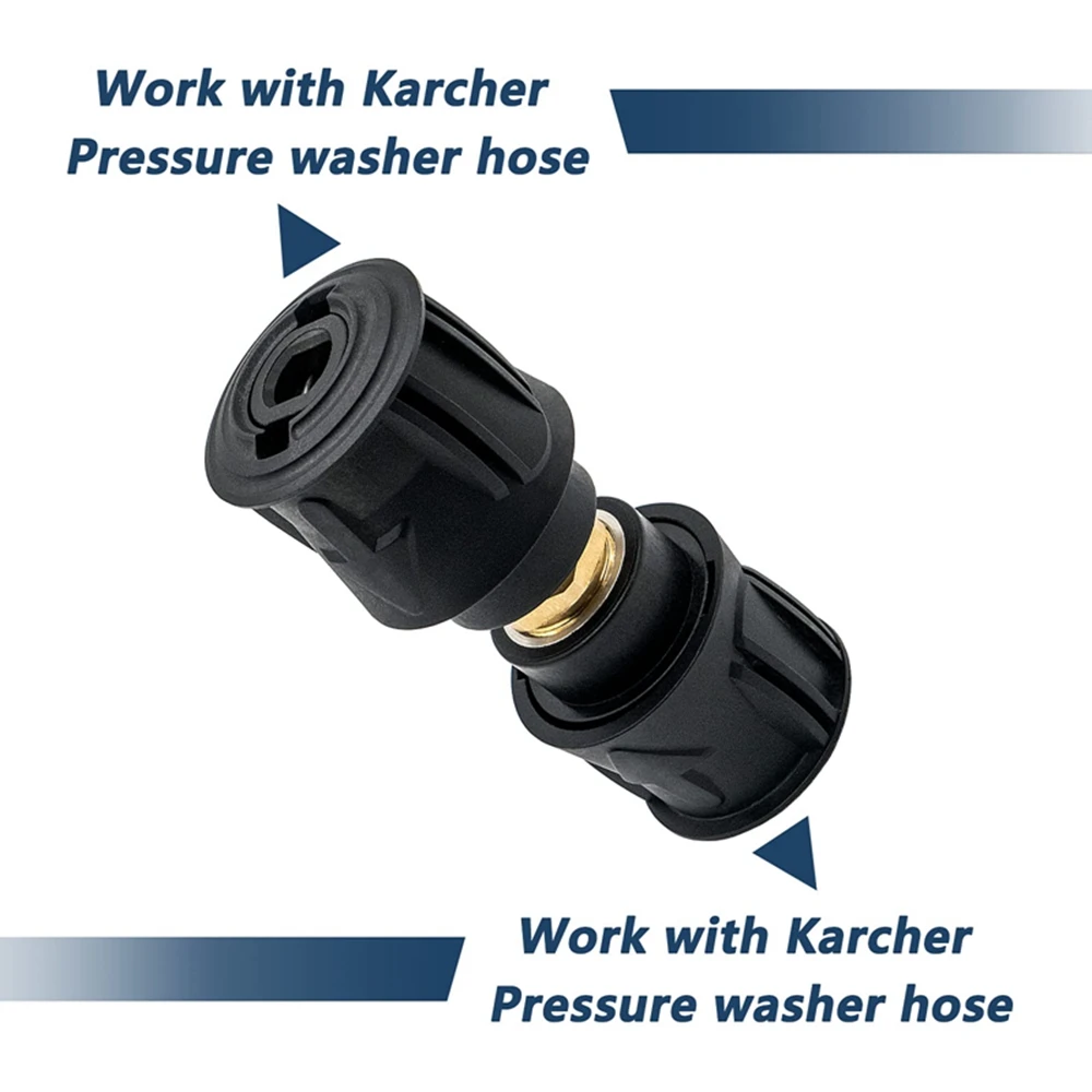 Conector de extensión de manguera de alta presión, accesorio de ajuste rápido para pistola y arandela de potencia, Compatible con manguera Karcher a M22, hembra de 14mm