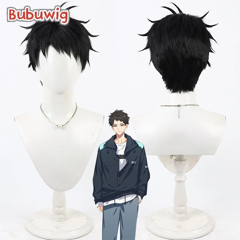

Bubuwig Synthetic Hair Tao Kinouchi Cosplay Wigs 18trip Tao Kinouchi Halloween 30cm Short Straight Black Men Wig Heat Resistant