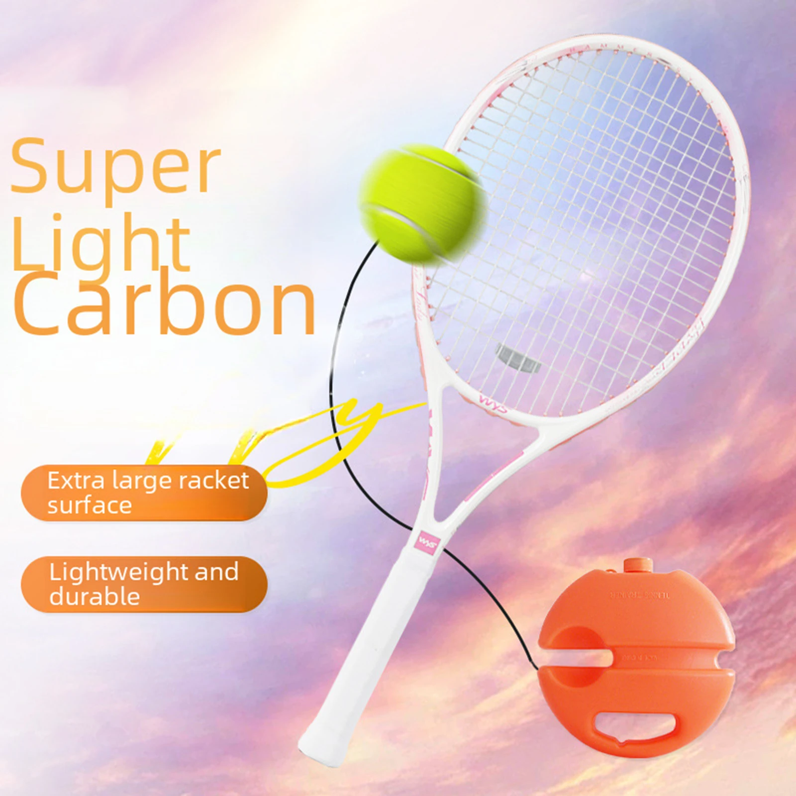 

Tennis Racket High Strength Nylon Strings Shockproof Nonslip Grip Tennis Racquet for Park Beach Backyard
