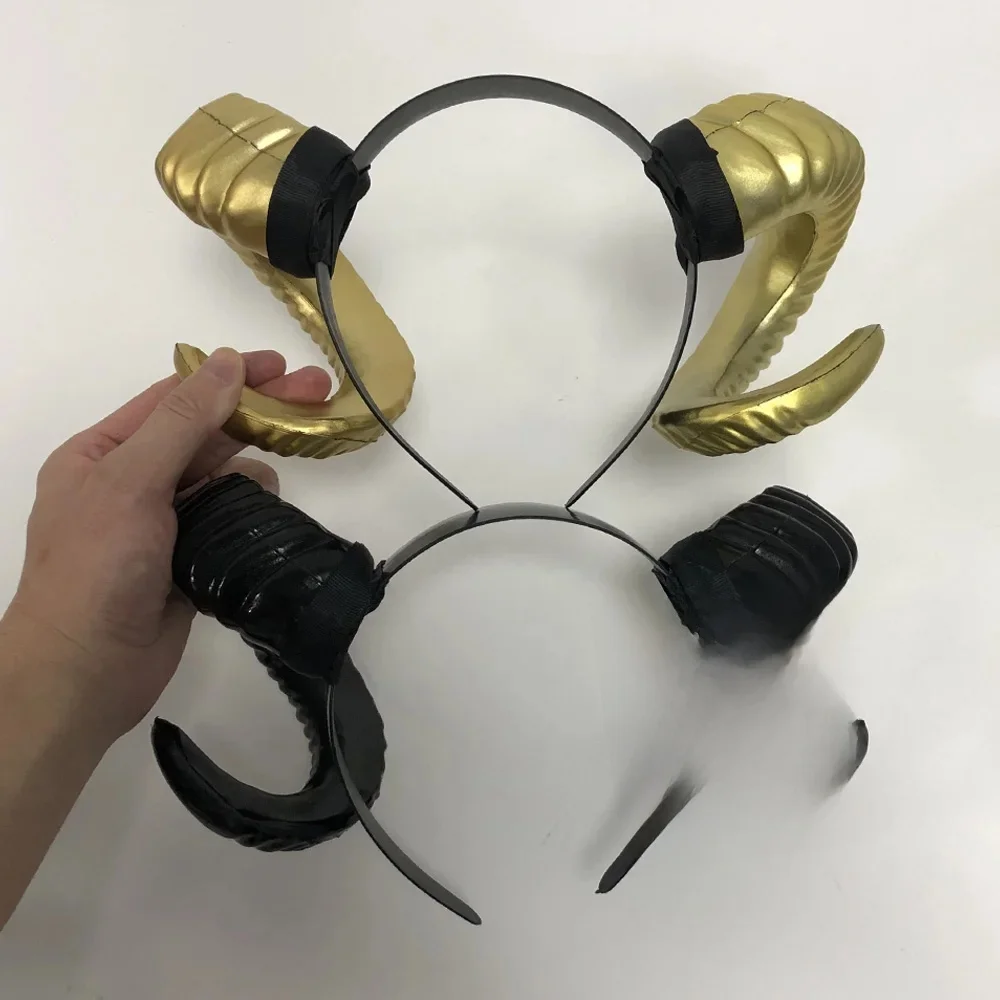 Kobiety czarne rogi demona nakrycie głowy Cosplay gotyckie zwierzęce owce diabelskie rogi nakrycia głowy Halloween karnawał kostium imprezowy rekwizyty — zdjęcie 2