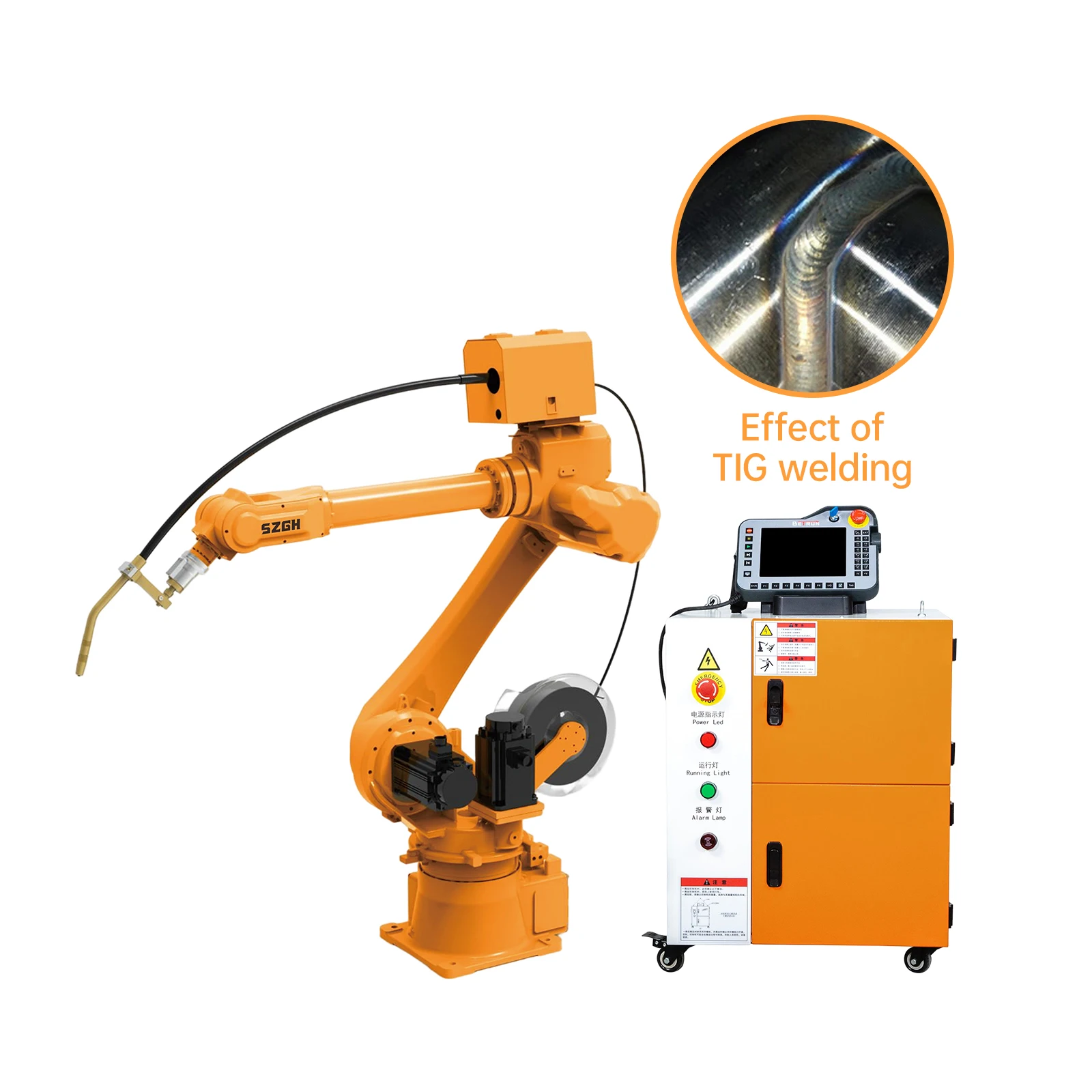 China 6 axis welding robot with OTC 400A welder machine