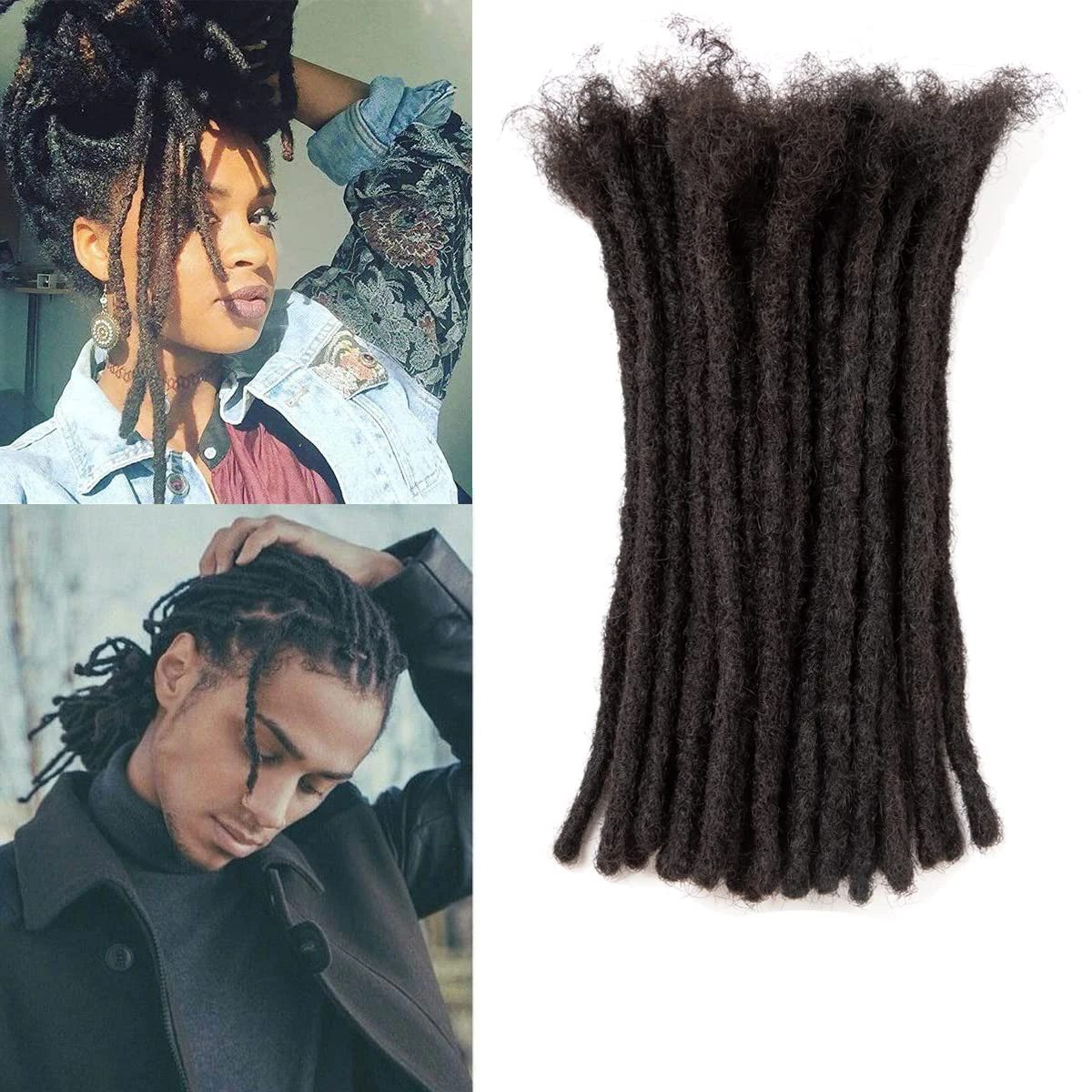 Human Hair Dreadlocks Loc Extensions Kinky Straight Wholesale Crochet Braids Brazilian Remy Hair Extensions 60 Strands Natural