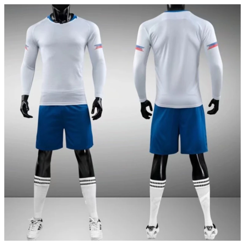 Männer benutzer definierte Fußball trikot setzt leere Version neu in Langarm und Shorts Sommer Team Club Fußball Match Trainings uniformen