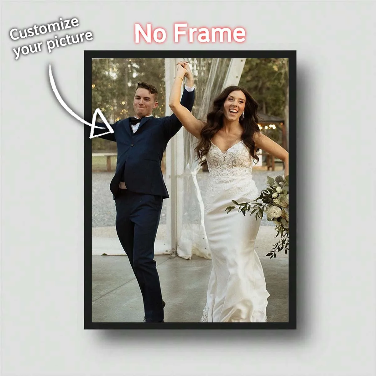 Custom Print Canvas Painting From Your Photos Wedding Birthday Poster Wall Art Decoration Pets Family Landscape Picture Decor - view 2