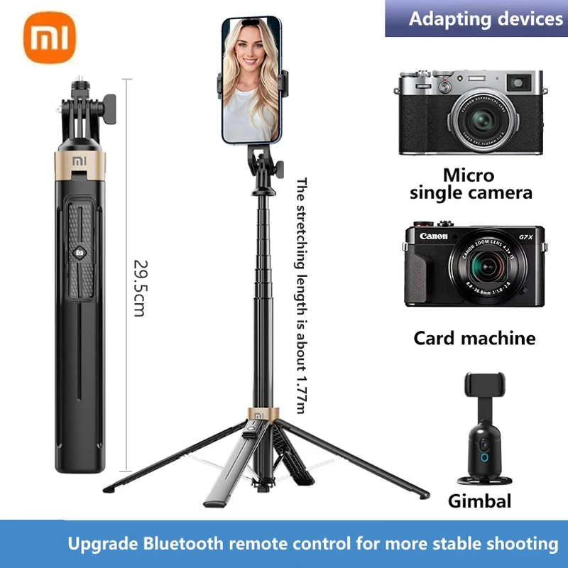 Camera beugel Xiaomi Selfie Stick Camera Stabilisator 360 ° roterende afstandsbediening telefoon statief ongeveer 1,8 m vouw toerisme multifunctionele beugel