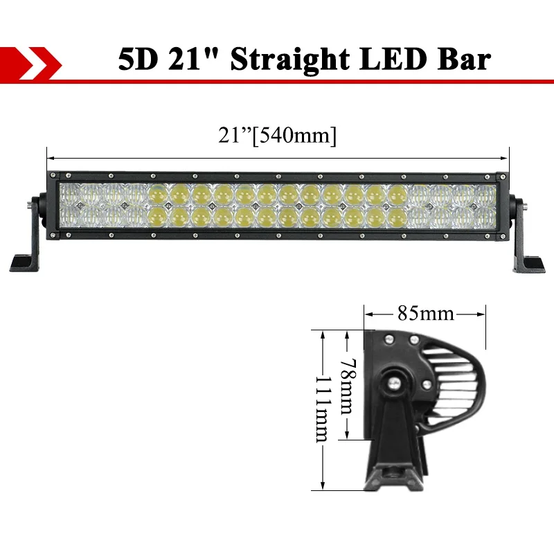 22 32 42 52 inch 5D gebogen LED-lichtbalk Offroad SUV 4x4 4wd LED-rijlicht auto vrachtwagen spotwerkverlichting ATV tractorlamp