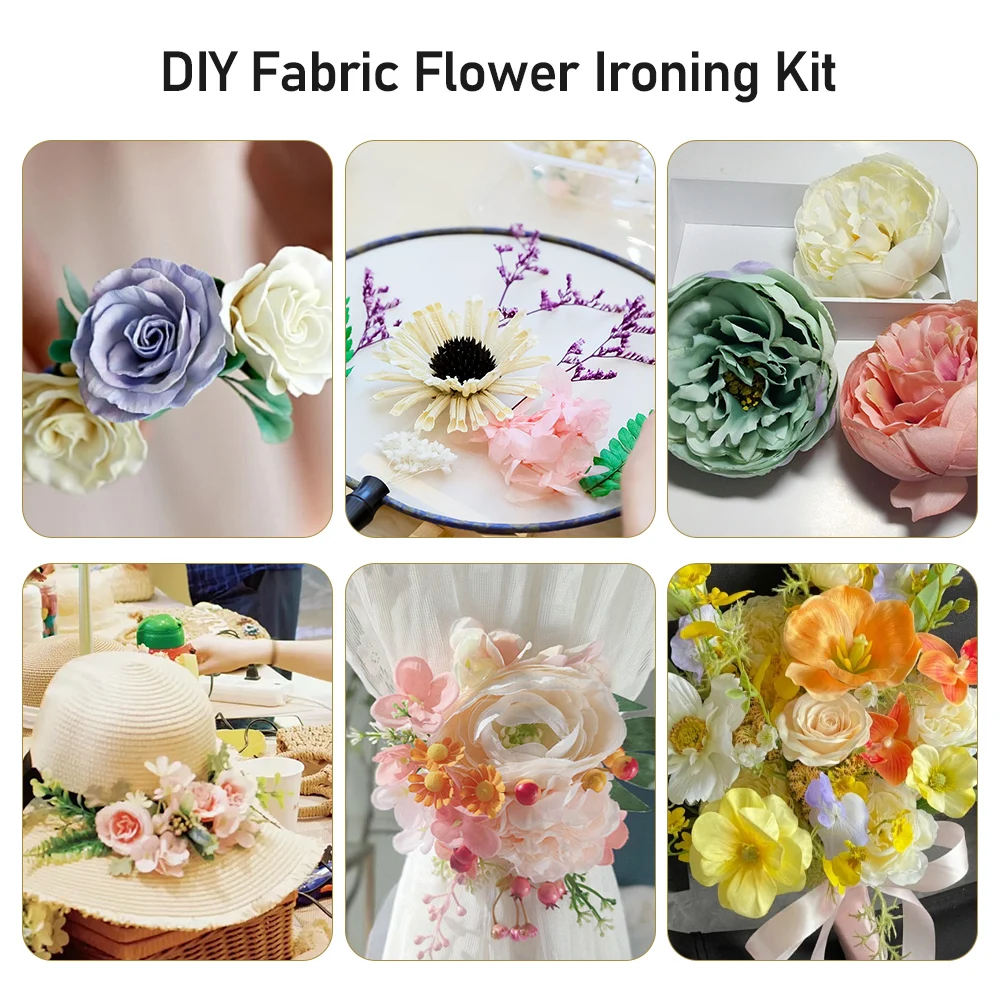 Fabric Flowers Ironing Machine Set 18/13/11/8 Heads Soldering Iron 220V 110V Artificial Flower Making Tool Ironing Tool