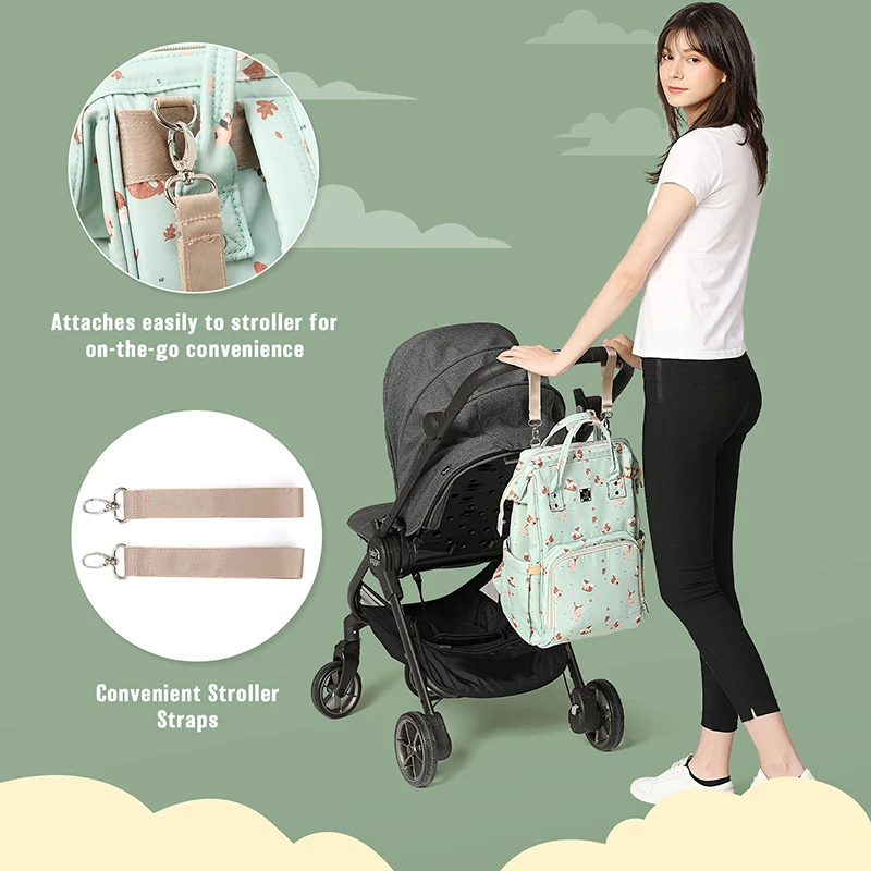 Diaper Backpack, Large Capacity Baby Bag, Multi-Function Travel Backpack Nappy Bags, Nursing Bag, Waterproof Fashion Mummy Bag