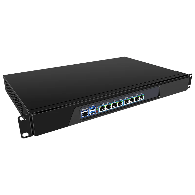 1U Rackmount Intel N5105 J4125 Quad Core PC Firewall Server com 6 Intel I225 I226 NICs Soft Router para pfSense OPNsense AES-NI