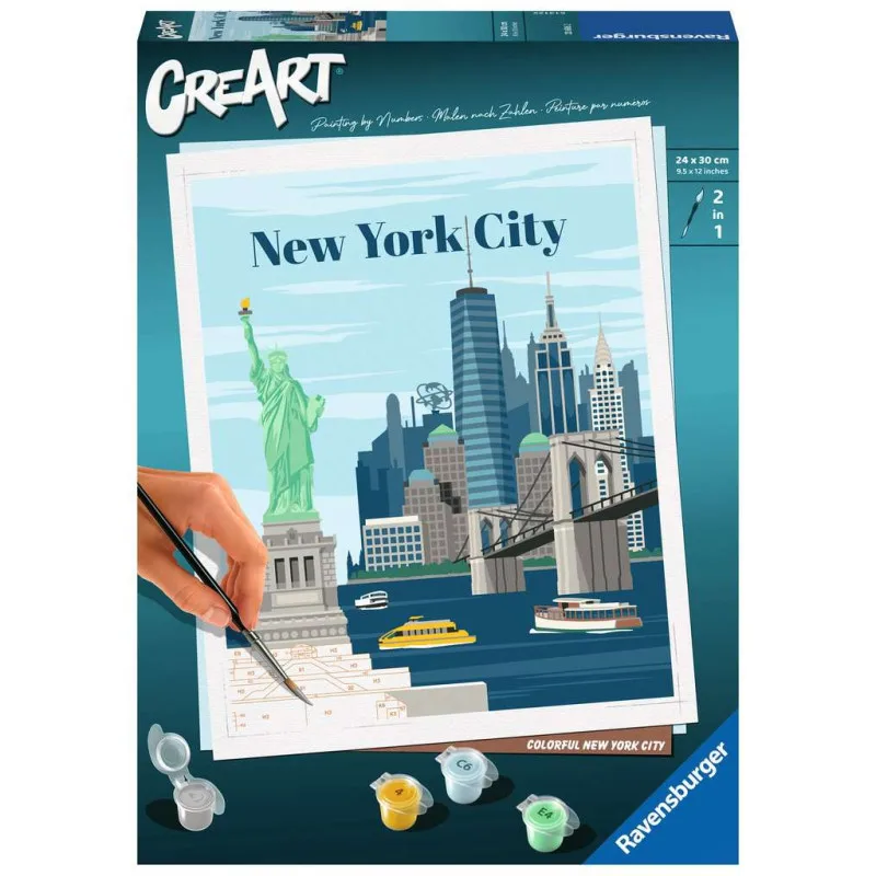 RAVENSBURGER CREART KIT PAINTING NEW YORK, 23686, original, toys, boys, girls, gifts, collector, store, new, games, family, puzzle