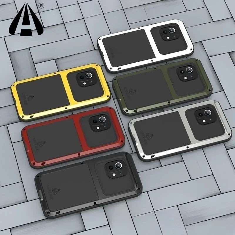 Etui Love Mei na telefon Xiaomi 17 Pro Max 15 14 13 11, silikonowe, o stopniu ochrony wojskowej, metalowe, odporne na wstrząsy i kurz. — zdjęcie produktu 7