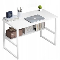 COMPUTER OFFICE TABLE LOFT WHITE YOUTH WITH SHELF MODERN 100 CM