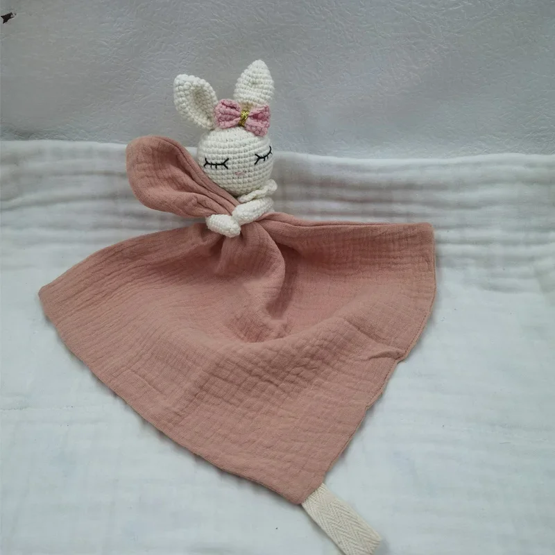 Bébé sucette apaiser serviette bavoir doux lapin ours Lion dormir poupée dentition nourrissons confort dormir soins infirmiers câlin Doudou