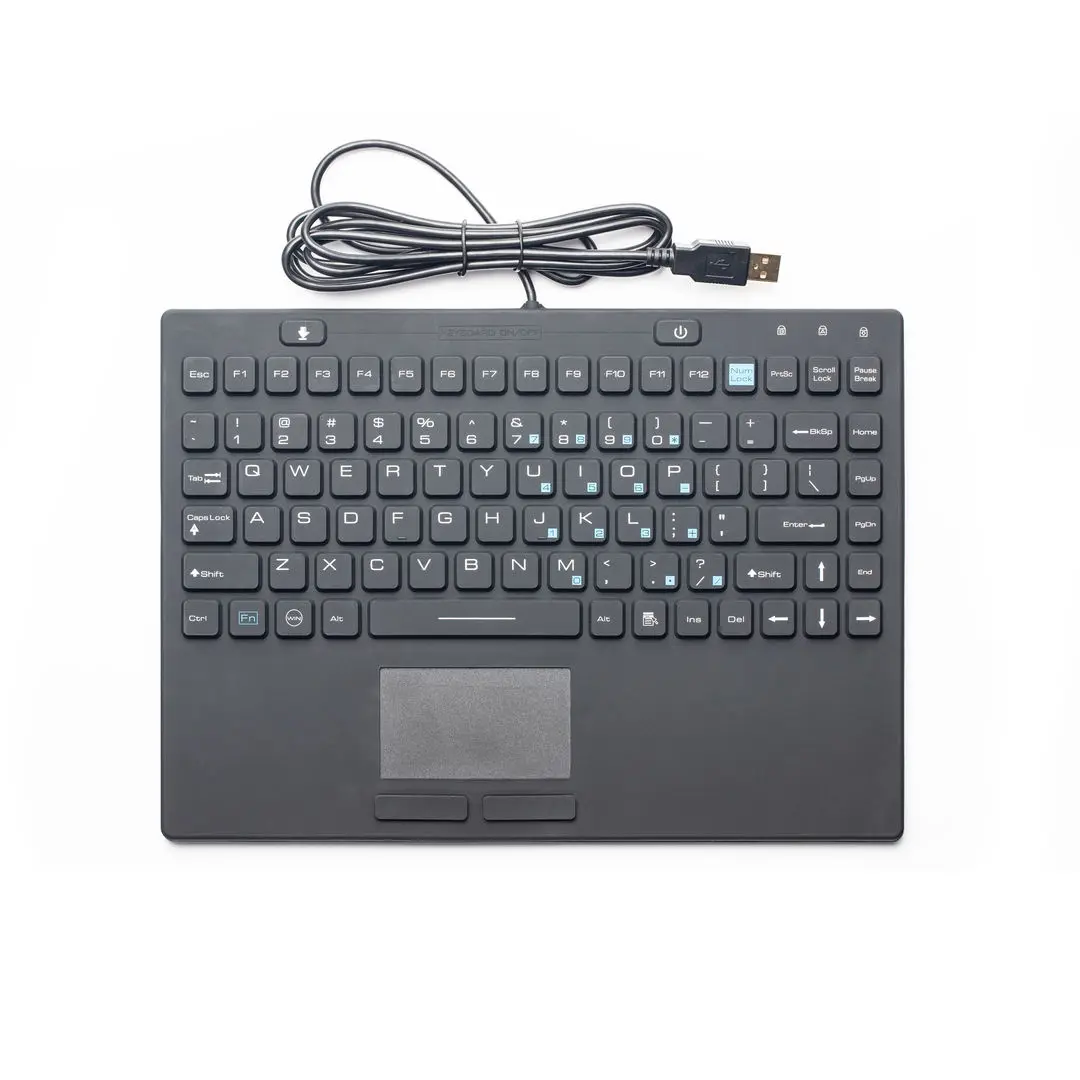 

IP68 Waterproof Industrial Silicone Keyboard With Touchpad For Vehicle Computer