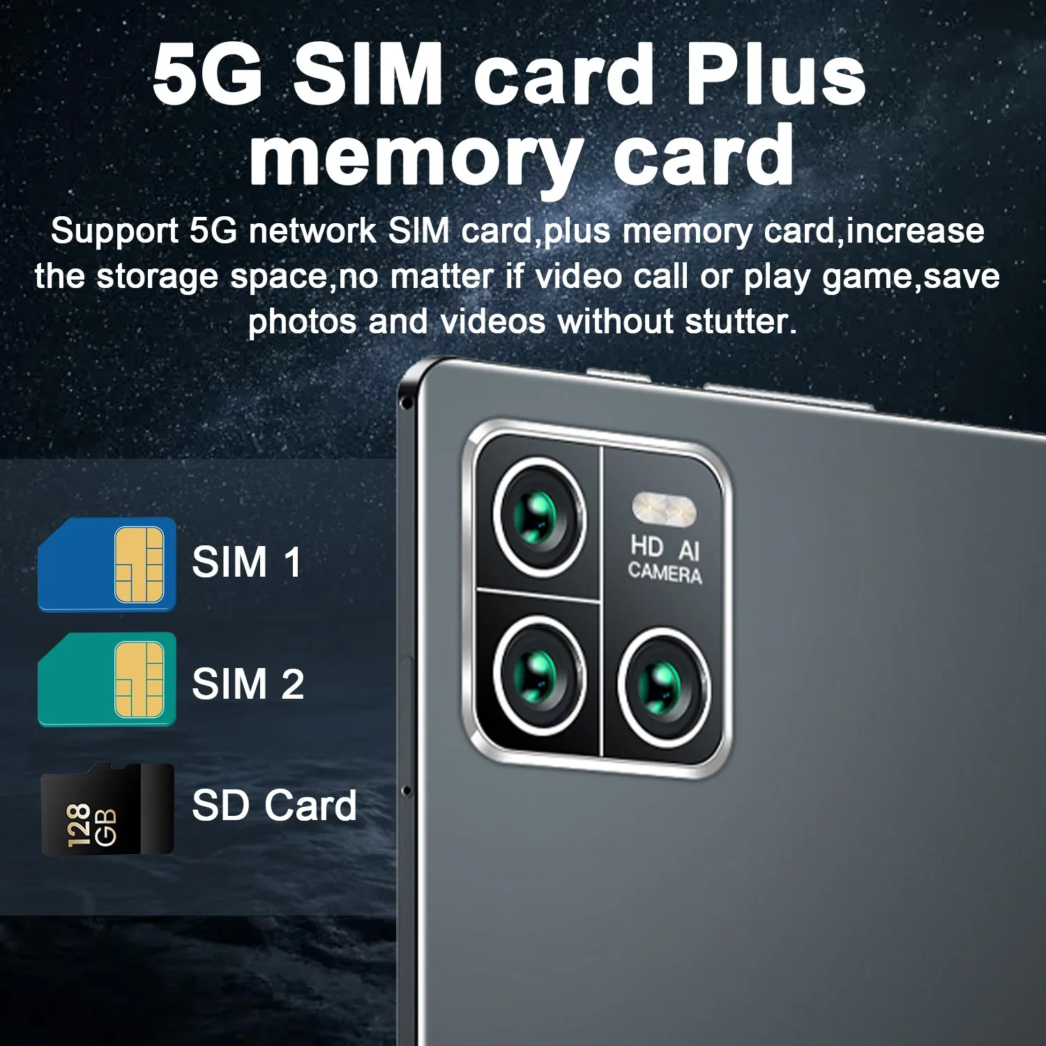 Tableta Android 5G 2026, Doble SIM, Doble Cámara, Android 13.0, 20000 mAh, 10.36 Pulgadas, Google Play, Procesador de 14 Núcleos, 16 GB de RAM, 1 TB de ROM, Tabletas PC