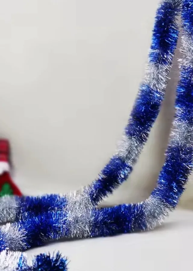 2.3M Christmas Party Decor Color Bar Glitter Tinsel Christmas Tree Hanging Garland For Wedding New Year Xmas Home Bar Ornaments photo review