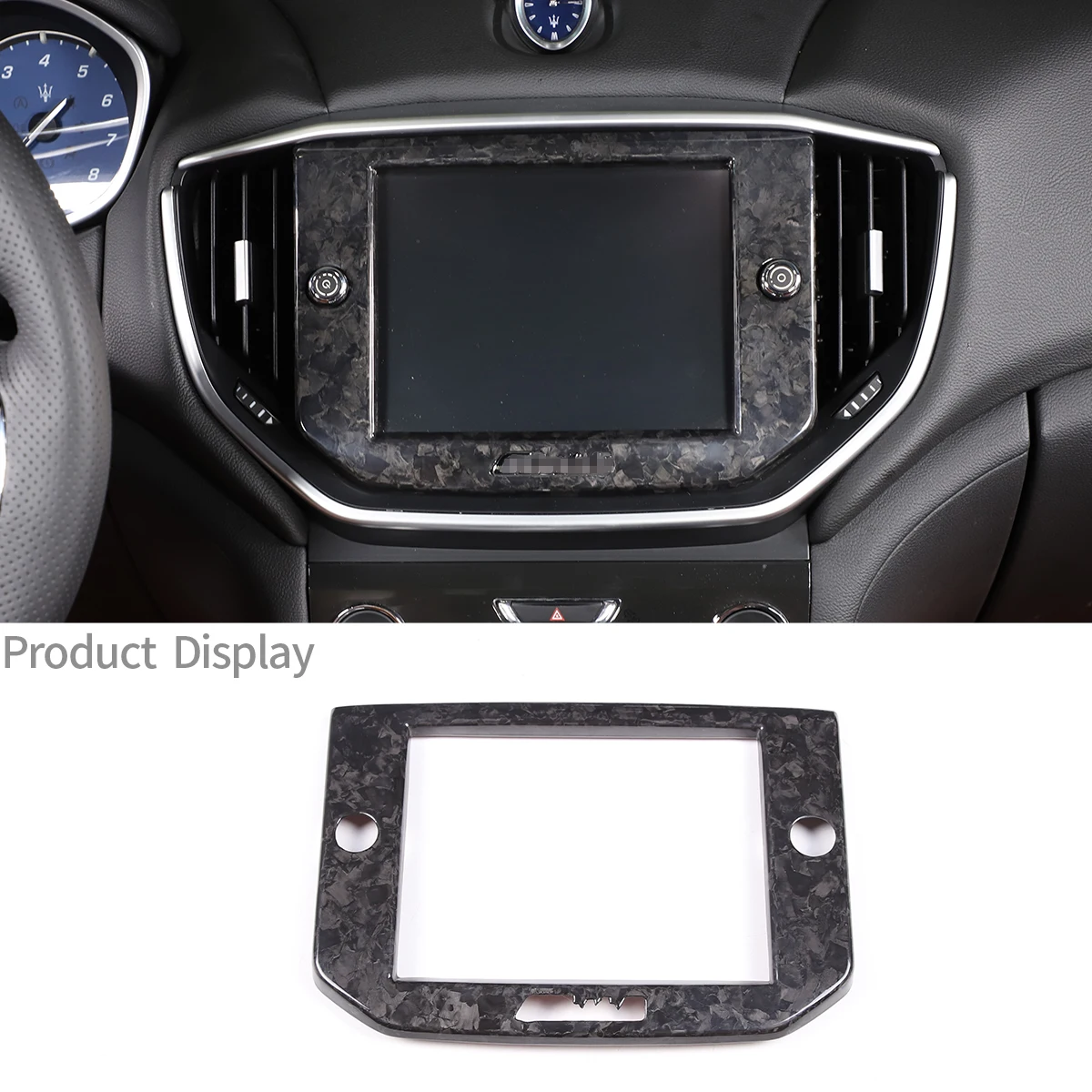 

Real Carbon Fiber Central Control Navigation Screen Frame Cover For Maserati Ghibli 2014-2015 Panel Trim Interior Accessories