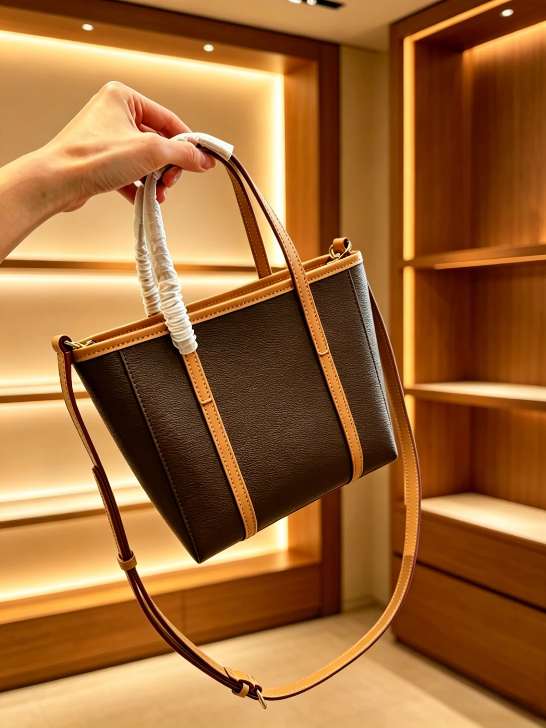 2026 New Women's Mini Tote Bag Double Top Handle Portable Commute Handbag ZX8738