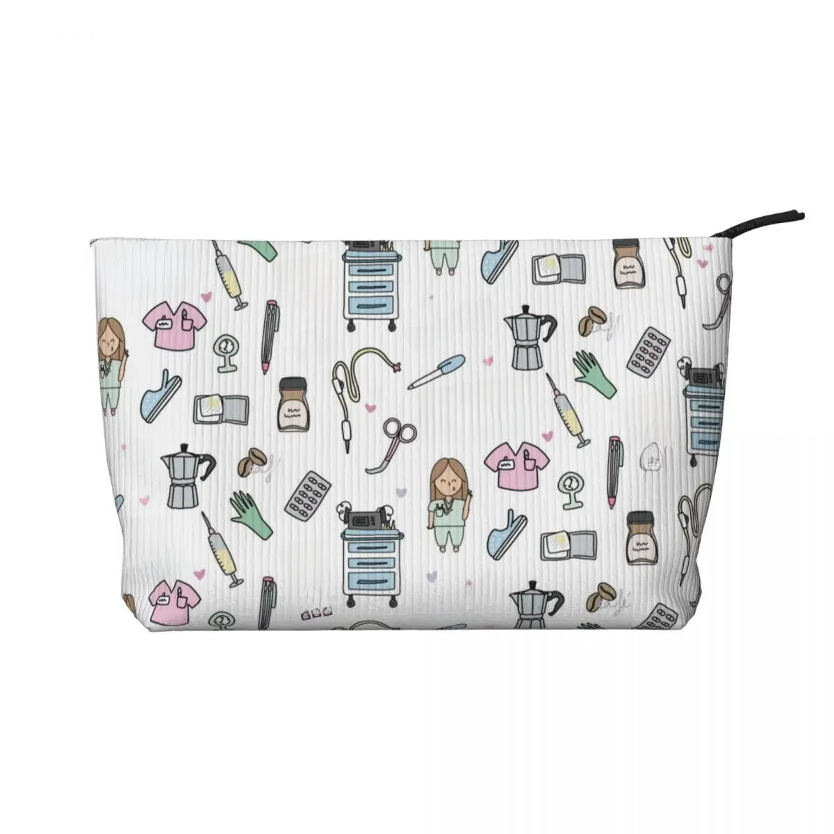 Personalizowana kosmetyczka z motywem kreskówkowym lekarza, pielęgniarki, Enfermera En Apuros, damska torba na kosmetyki, organizer do makijażu, damska kosmetyczka do przechowywania, kuferek na przybory toaletowe. — zdjęcie 2