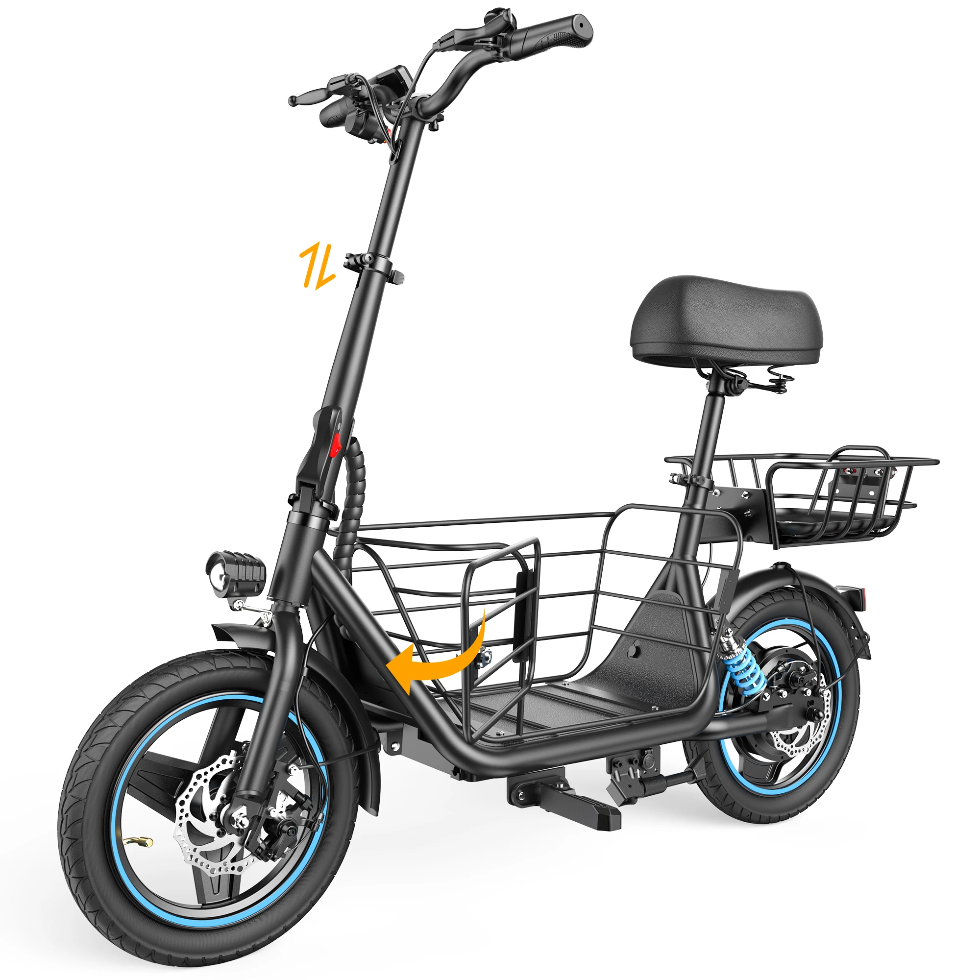 GYROSHOES Adult Electric Scooter with Seat, 650W Motor 36V 10.4Ah Battery 25Mi Range, 14