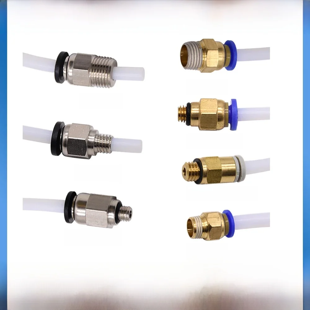 Connecteurs pneumatiques PC4-M6 PC4-M5 PC4-01 PC6-01 KJH04-M6 pour coupleur de tube PTFE, raccords en forme de J, pour imprimante 3D Ender 3 CR10