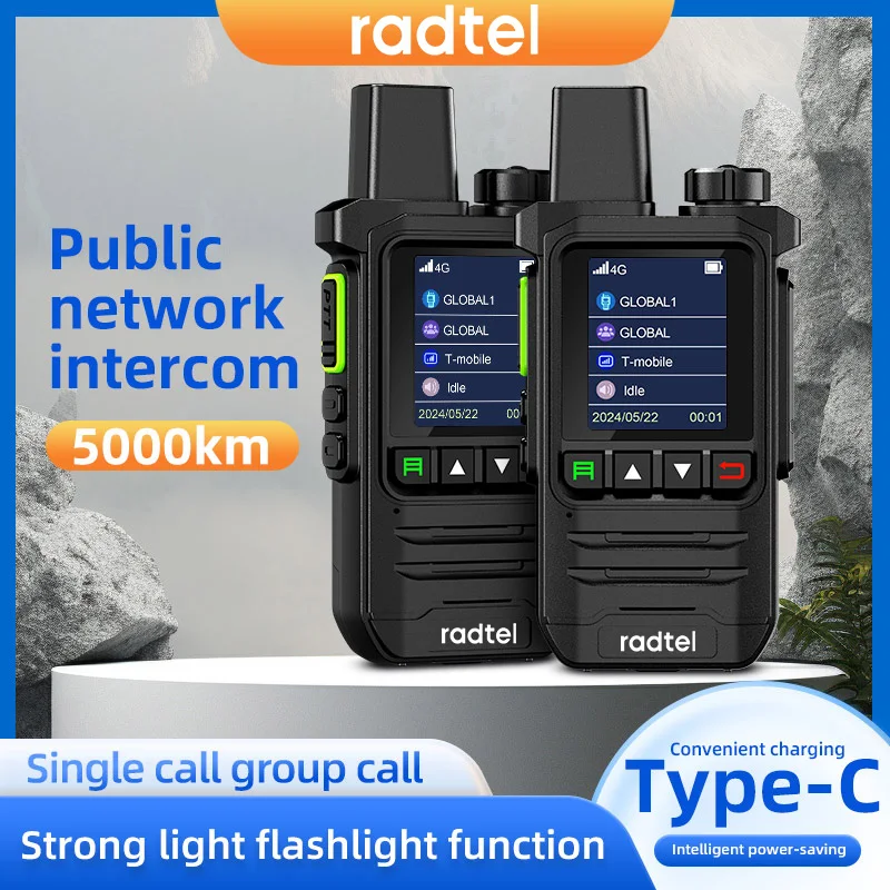 Radtel P6 POC無線機 無制限範囲 5000マイル 長距離トランシーバー 全国対応 ハンディ グローバル 4G SIMカード付き (2個パック)
