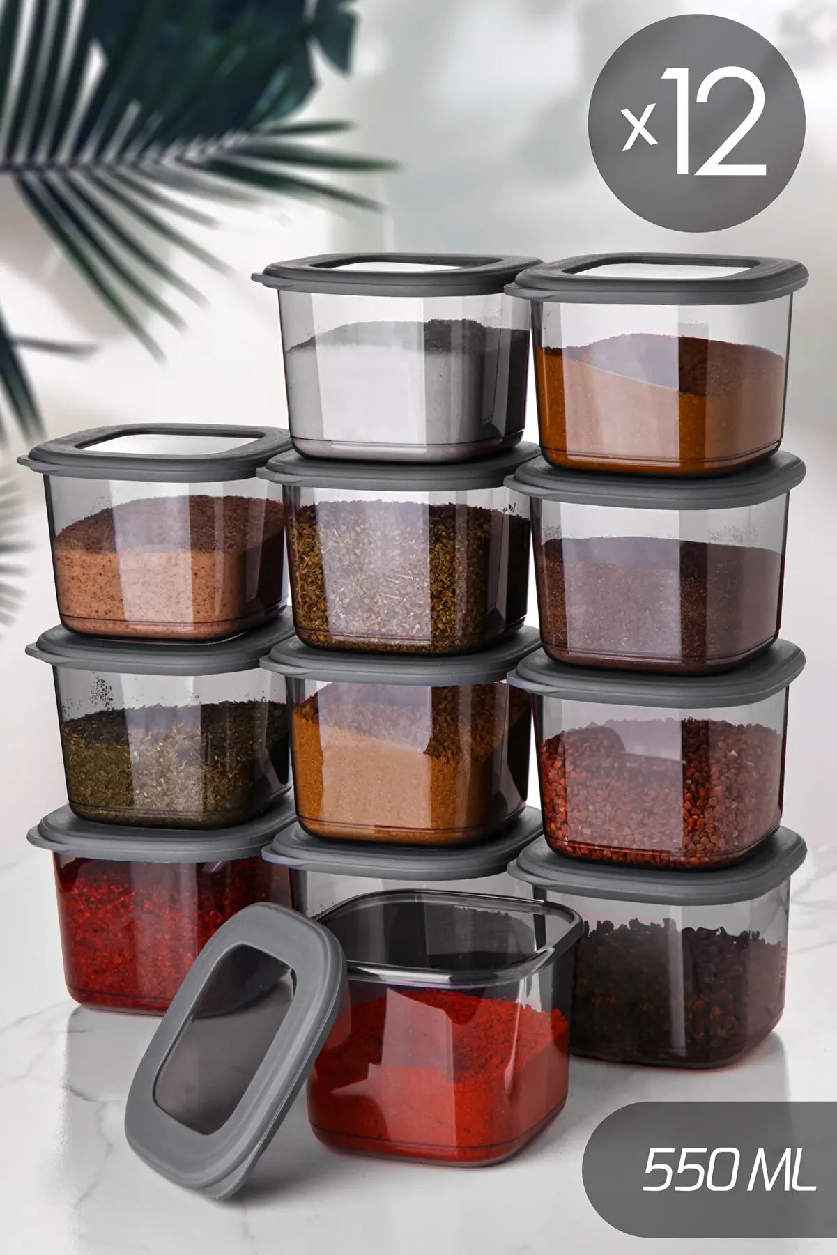 

Supply Storage Container Set Of 1-12 Small 0.55 Liter Suitable For Food High Quality Washable Material Spice Storage Box Kitchen