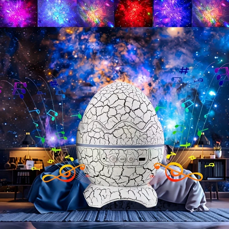 Dinosaur Egg Galaxy Projector Night Light,Starry Sky LED Music Player,For Party, Holiday, Room Decor, Perfect Gift for Festival