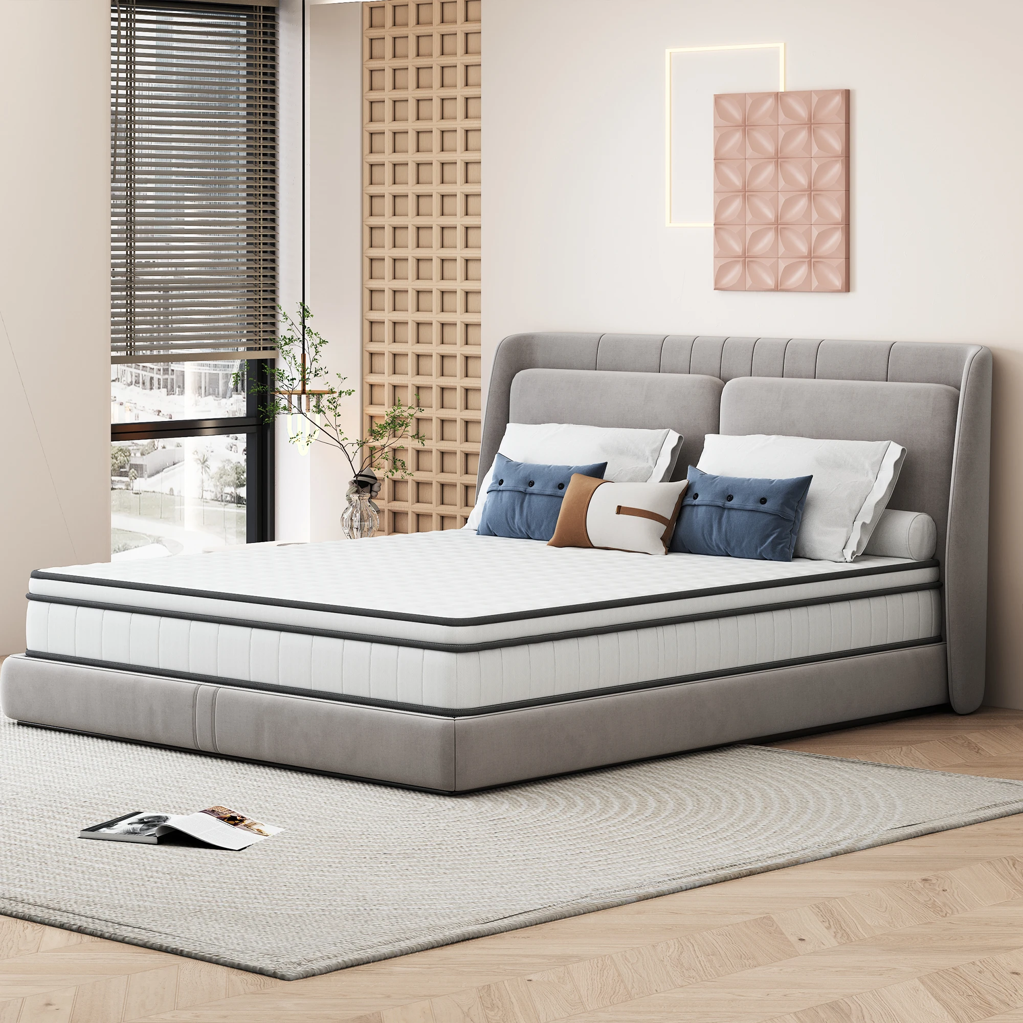 Picture 5: Mattress 140x200cm, with bated Springs (height 25cm), medium firmness and breathable, perfect support, ergonomic Durable