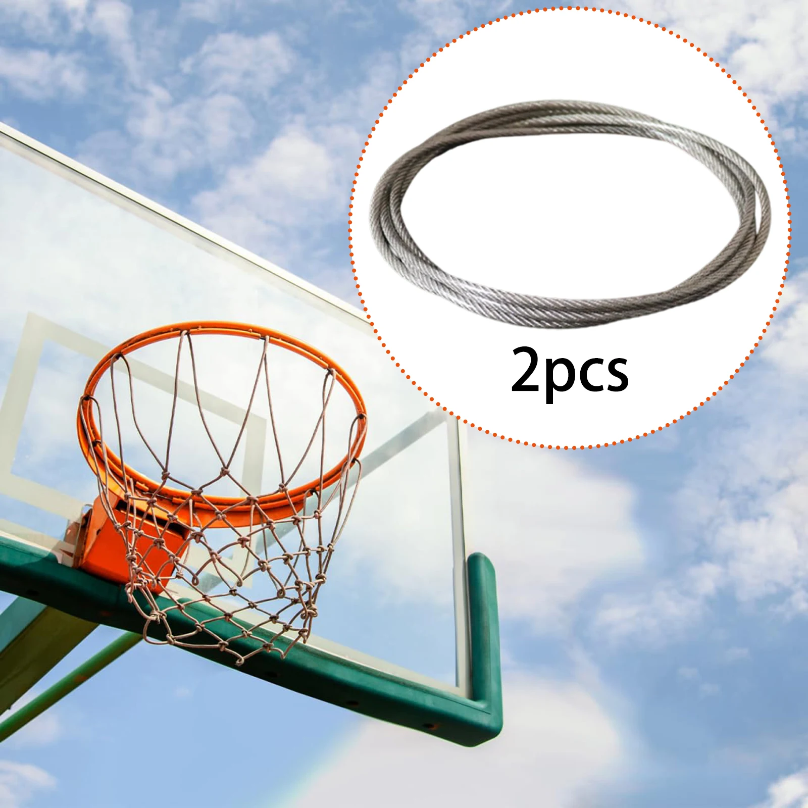 2 Pieces Basketball Hoop String Cord High Strength Versatile Basketball Net Threading Rope for Basketball Rims Boards Frames