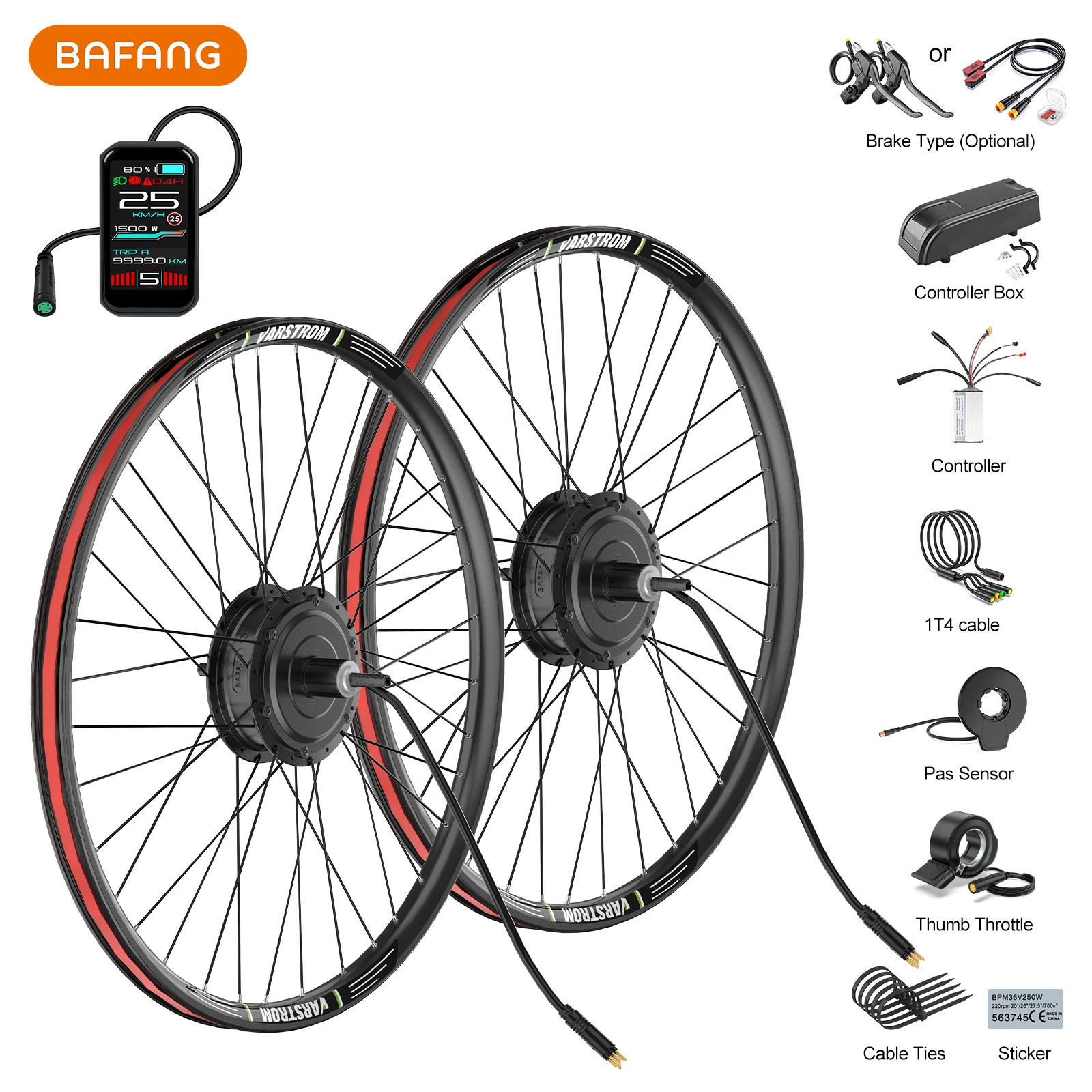 [Versand aus Polen] Bafang G020 48V 500W Vorder- und Hinterradnabenmotor Bürstenloser Getriebe-Fahrrad-Umbausatz für Elektrofahrräder 20-29 Zoll 700C Radantriebsmotor