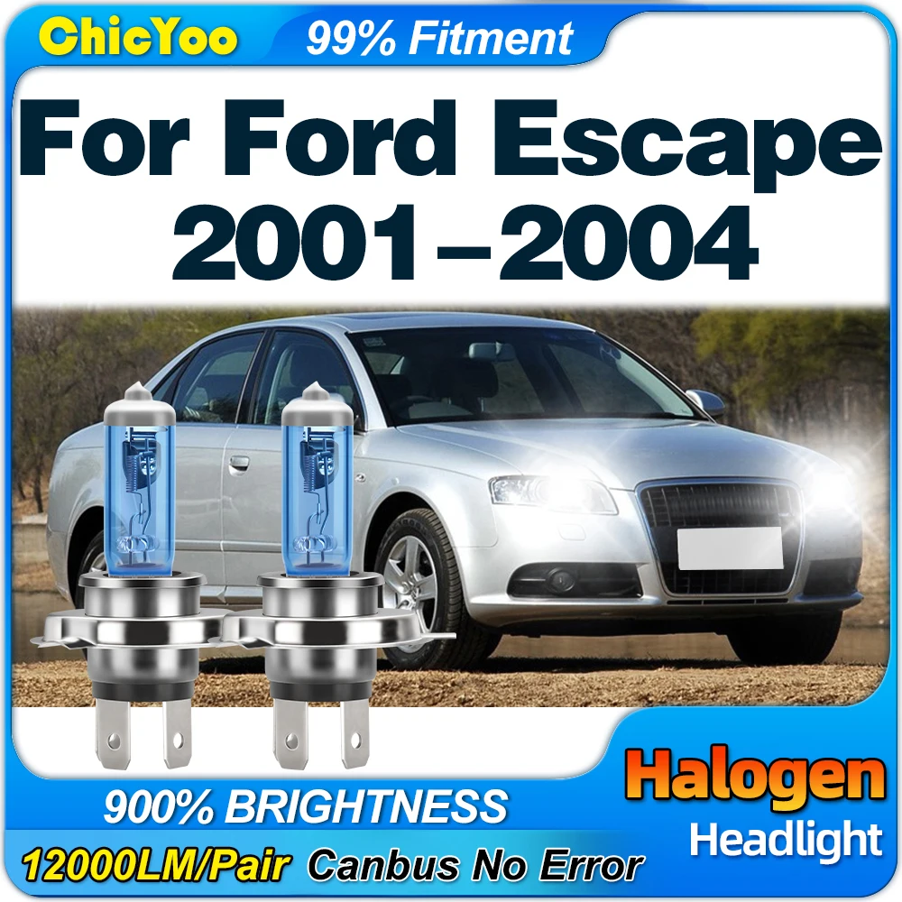 

12000LM Halogen Headlight Bulbs 100W 12V Super Bright Car Lights 6000K White Auto Lamp For Ford Escape 2001 2002 2003 2004