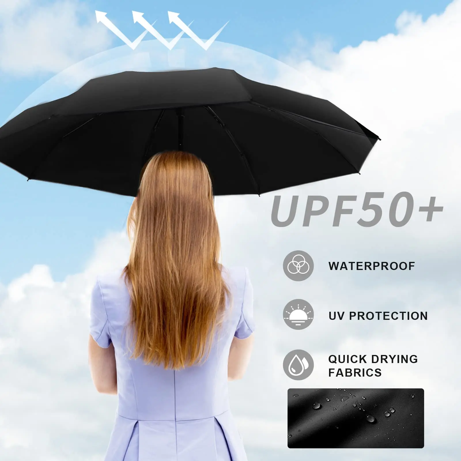 Travel Umbrella Compact Portable Waterproof Folding Umbrellas With 6 Rib  UV Protection Umbrella Mini Five-fold Umbrella