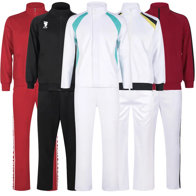 Anime Haikyuu Cosplay Costume Sets Nekoma Karasuno High School Jacket+Pants 2PCS Sports Suits Autumn Winter Uniform Sportswear