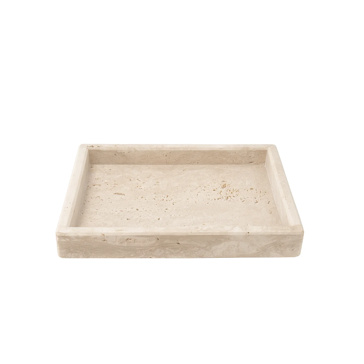 Vassoio in Travertino Naturale 20×15 cm – Vassoio Decorativo in Pietra – Portaoggetti Elegante per Bagno, Cucina e Soggiorno – Fatto a Mano in Italia | Kalu Creations