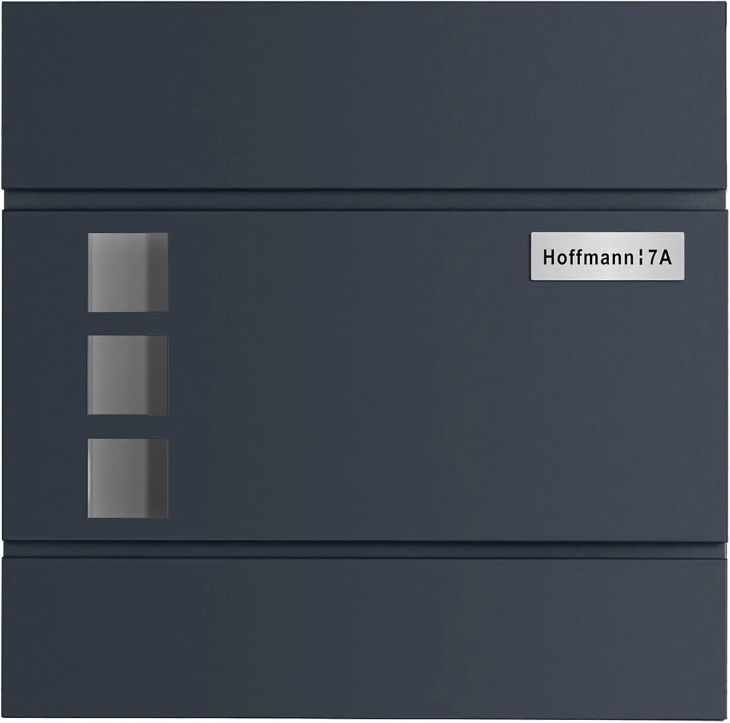 Wandbriefkasten Anthrazit mit Zeitungsfach, Metall Briefkasten mit Schloss, Sichtfenster, 2 Schlüssel, Wetterfest, Hausbriefkasten für Außenbereich