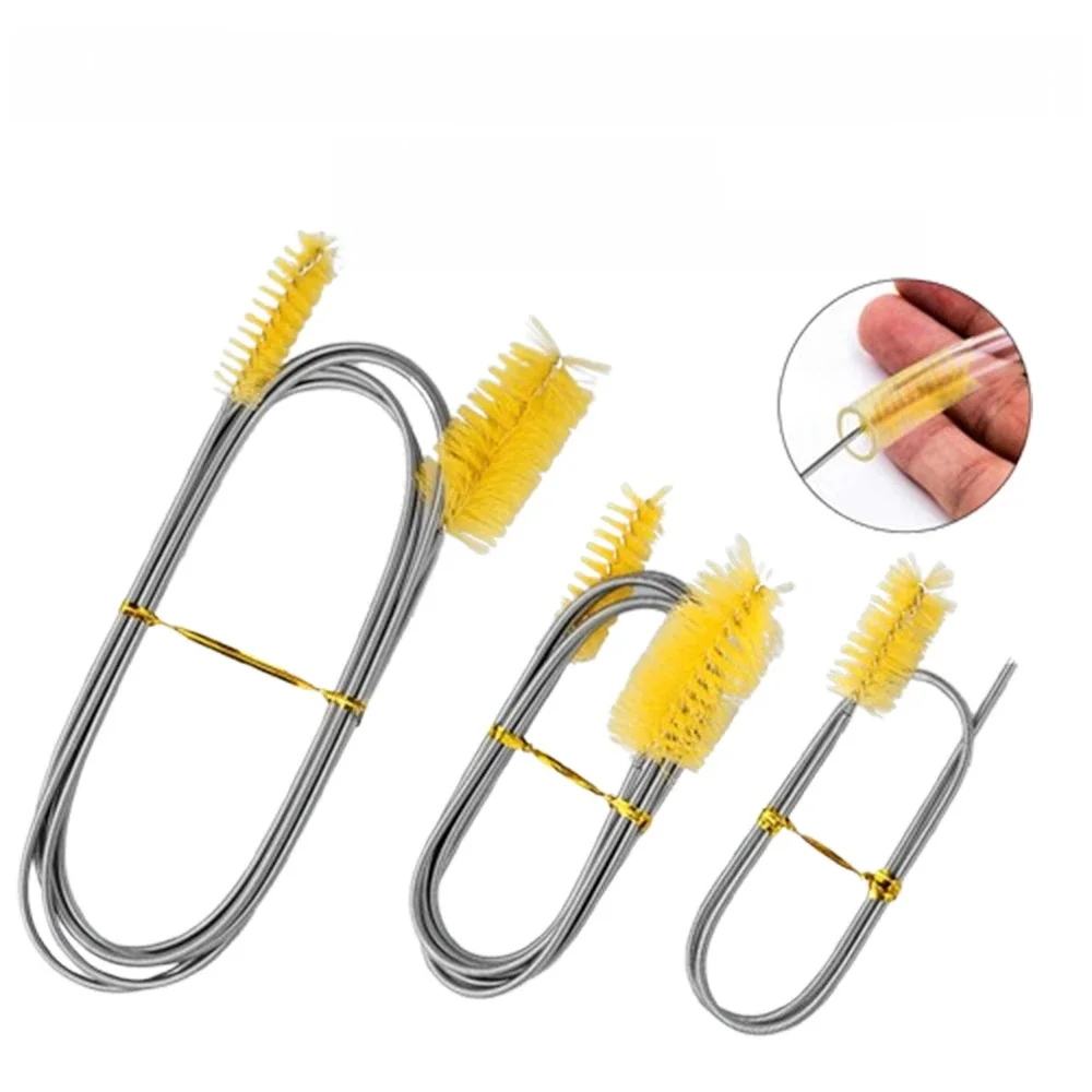 120/155cm Double Ended Nylon Wire Spring Brush Pipe Brush Fish Tank Cleaning Brush Aquarium Drainage Pipe Cleaning Tool