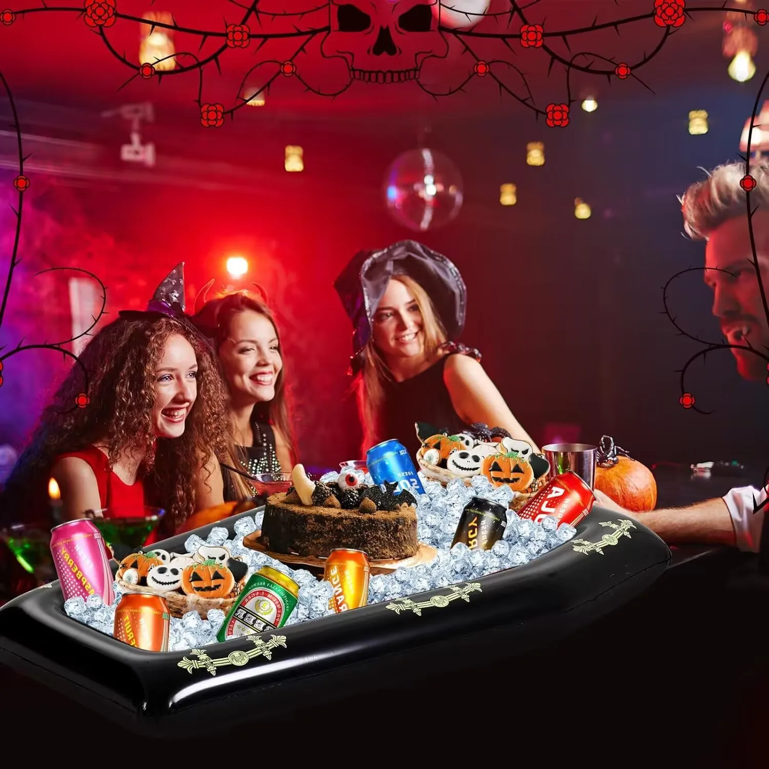 Nadmuchiwana chłodziarka do trumny Pływająca nadmuchiwana chłodziarka na trumny Impreza z okazji Halloween Impreza przy basenie Piknik Impreza z grillem