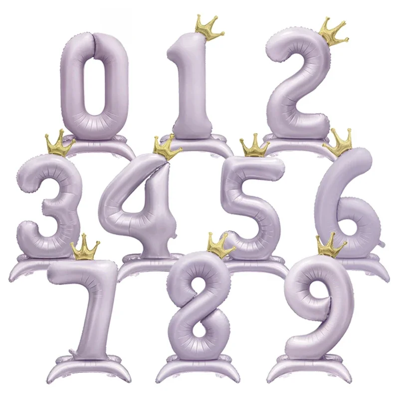 Couronne 40 pouces crème violet numéro 0-9 ballon en aluminium fête d'anniversaire mariage anniversaire aménagement fond décoration
