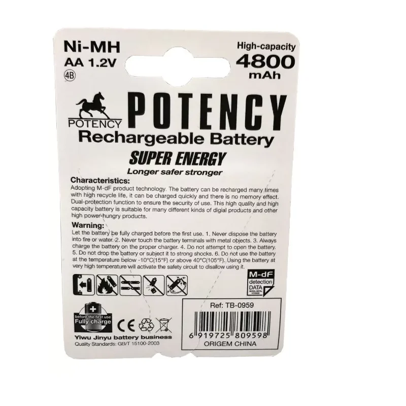 1.2V 4800 mAh AA Rechargeable 4 Battery Kit Ni-MH
