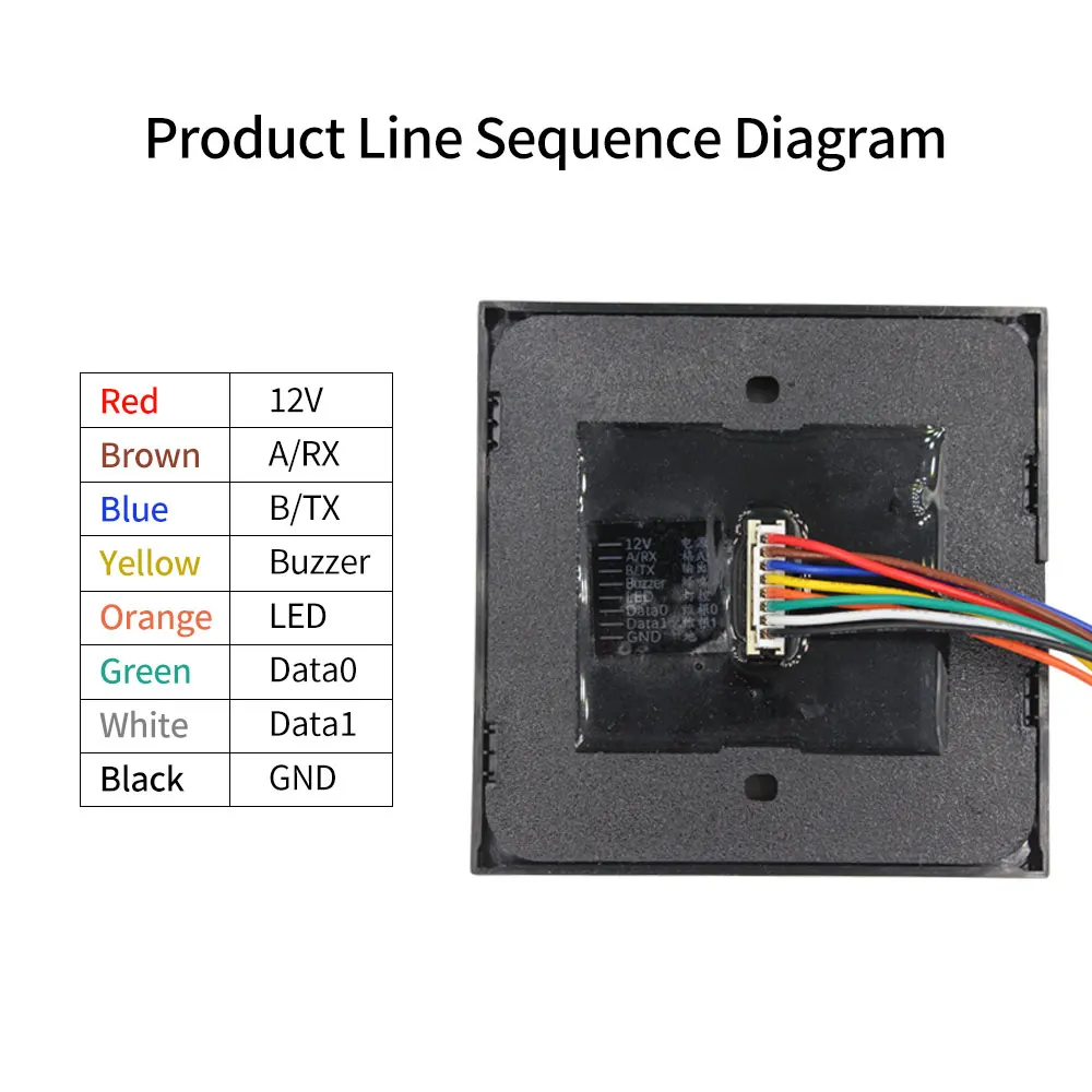 Waterproof Backlight Glass Panel Dual Frequency 125khz 13.56MHz NFC RFID Card Access Control Slave Reader Wiegand 26 34 Output