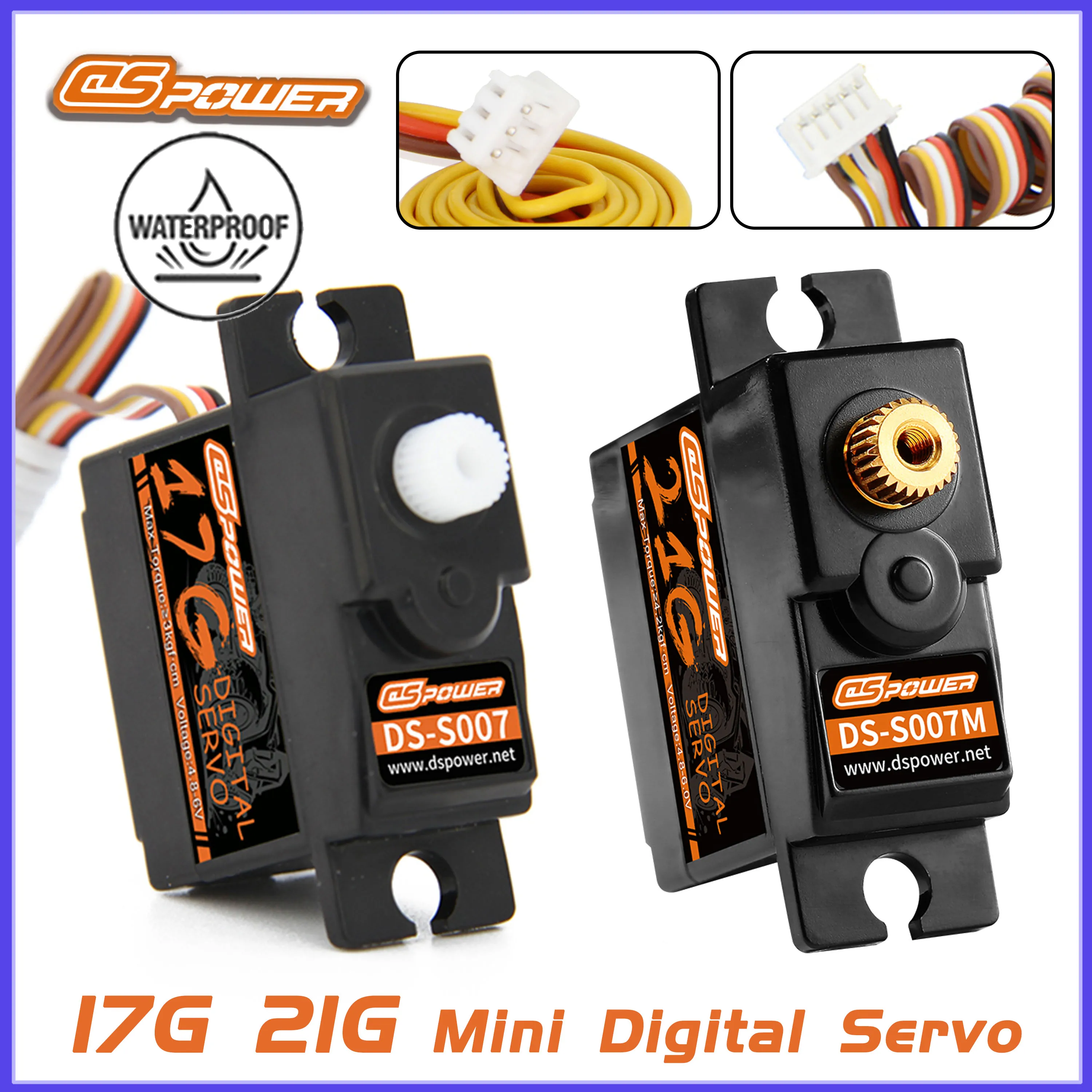 DSPOWER 17g 21g Micro Servo Mini Digital Metal/Plastic Gear Waterproof for 1:18 1:16 RC Car WLTOYS 144001 Truck Plane Boat Robot