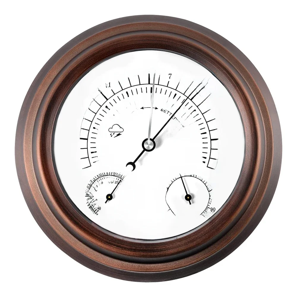 3 in 1 Barometer Thermometer Hygrometer Atmospheric Pressure Temperature Gauge Outdoor Weather Station Humidity Meter 20CM