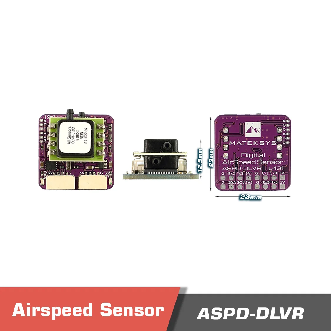 Mateksys ASPD-DLVR Digital Airspeed Sensor ArduPilot AP_Periph L431/F405/F303 CAN node