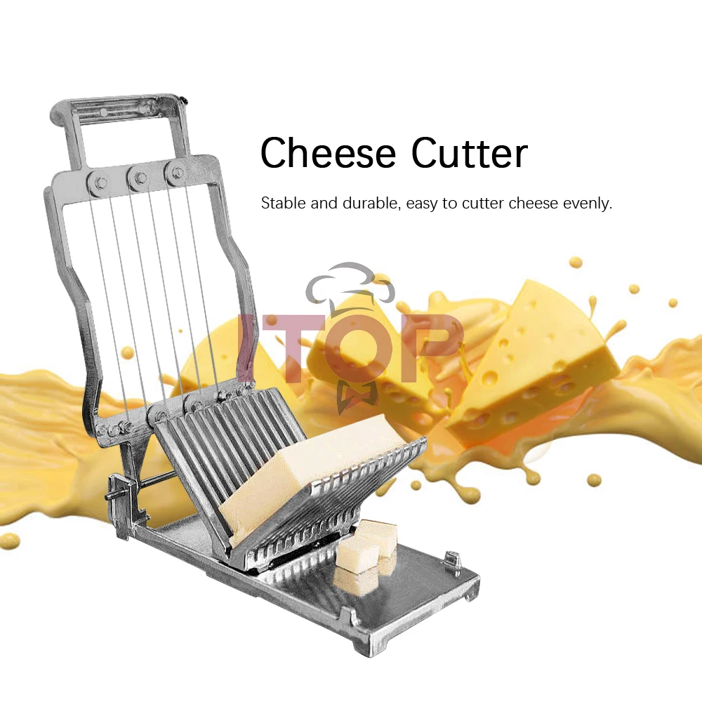 

ITOP Cheese Slicer Stainless Steel Cutting Wire Butter Slicing Tools Qucik Cutter Cheese Bread Strip Cutting Commercial Tool