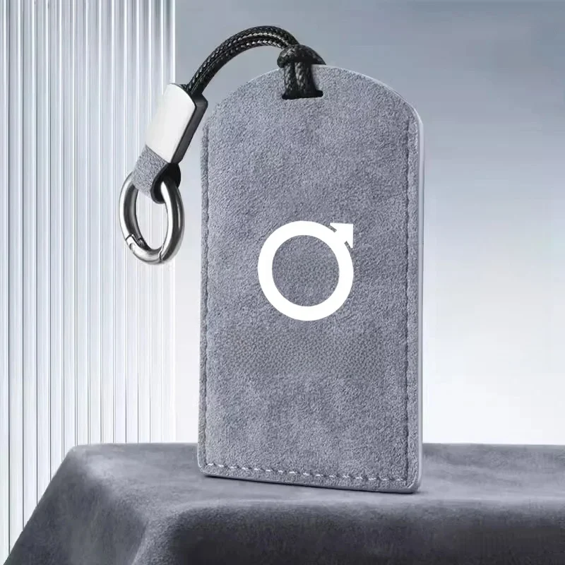 Zamszowo-skórzane etui na klucze samochodowe Smart NFC Pełna osłona Uchwyt na klucze Volvo EM90 EX30 2024 Polestar Brelok do kluczy Akcesorium — zdjęcie 2